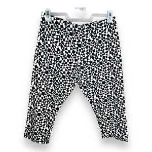 NEW JUNIORS BLACK WHITE GEOMETRIC CAPRI PANTS LEGGINGS STRETCH XXL 19